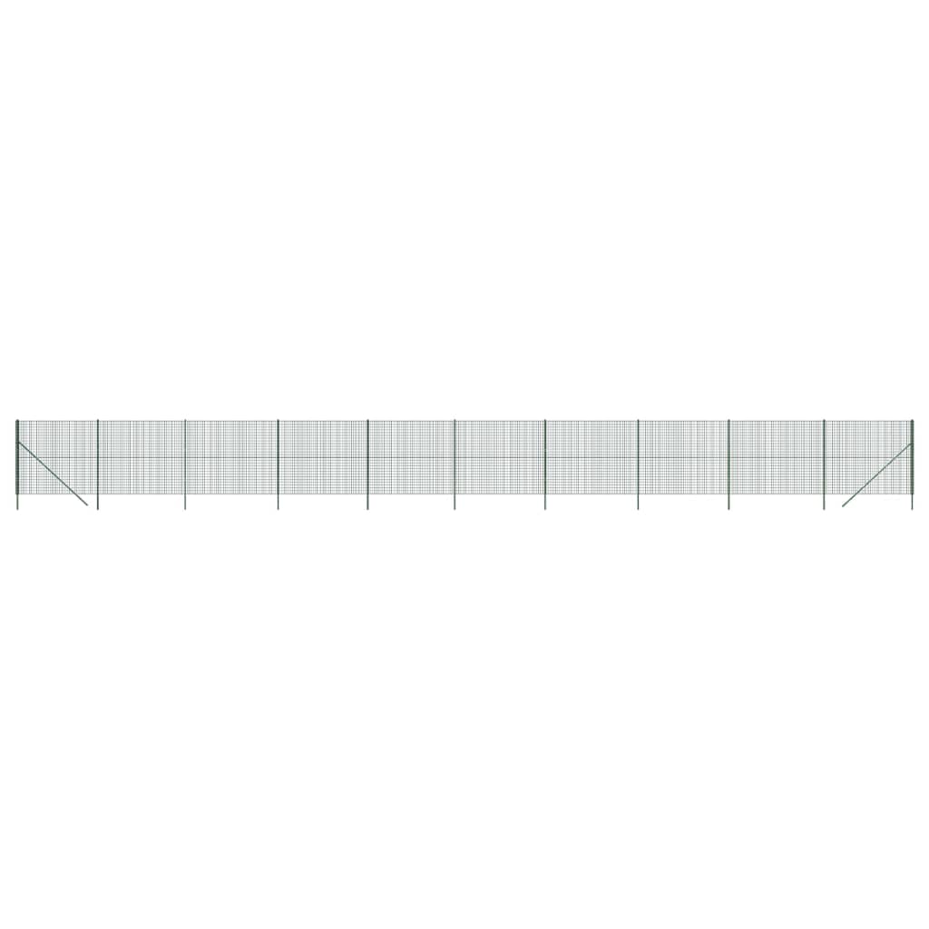 vidaXL Gard plasă de sârmă, verde, 1,4x25 m, oțel galvanizat