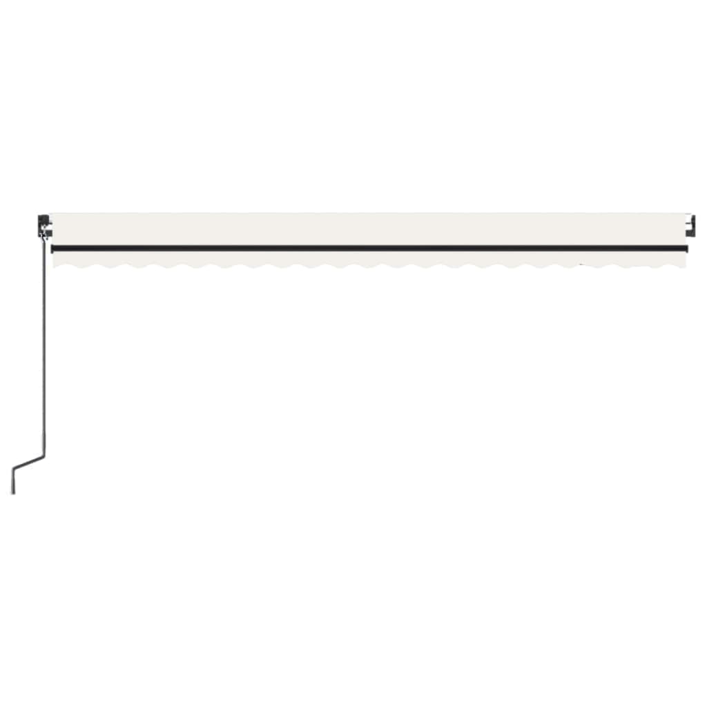 vidaXL Copertină retractabilă manual cu LED, crem, 500x300 cm