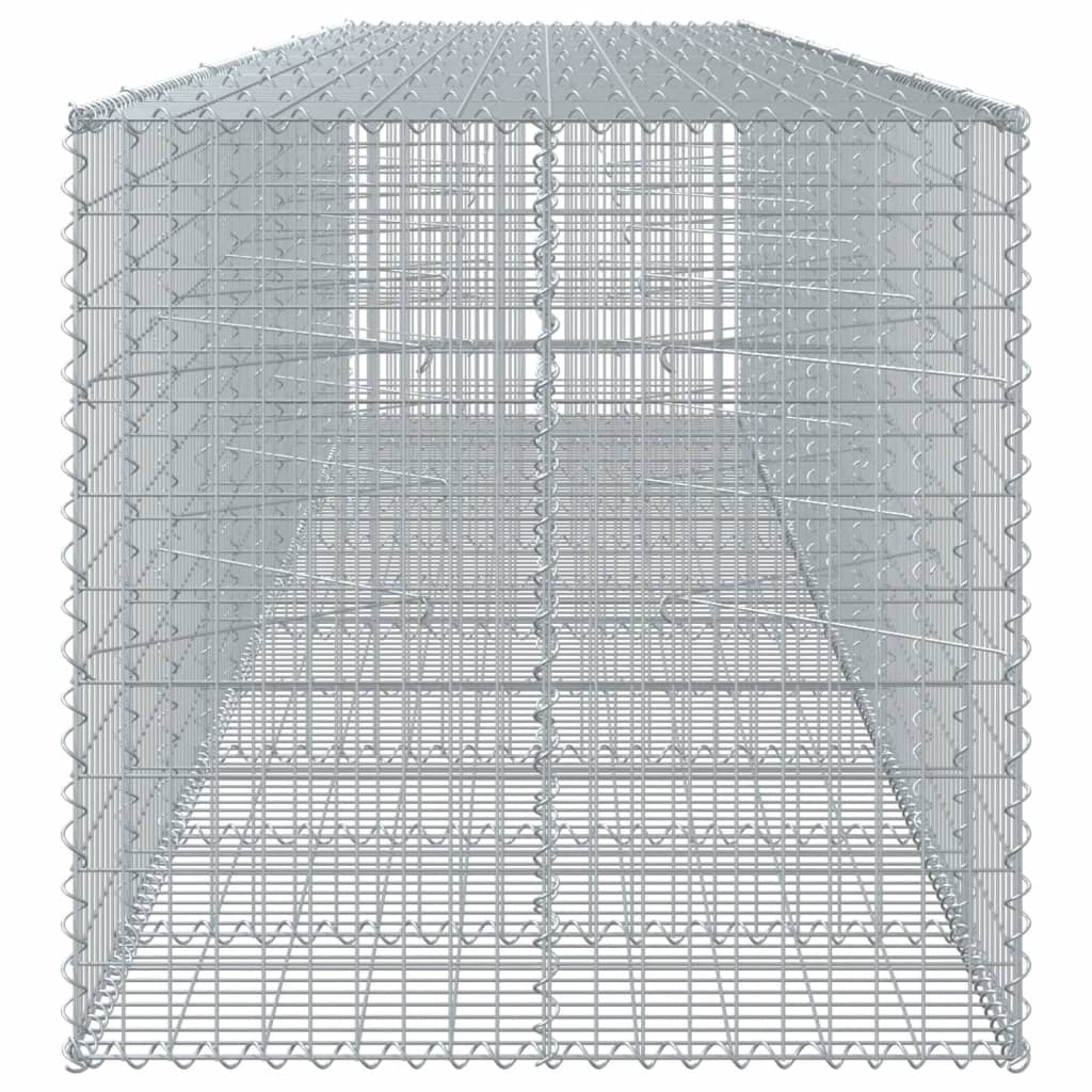 vidaXL Coș gabion cu capac, 550x100x100 cm, fier galvanizat