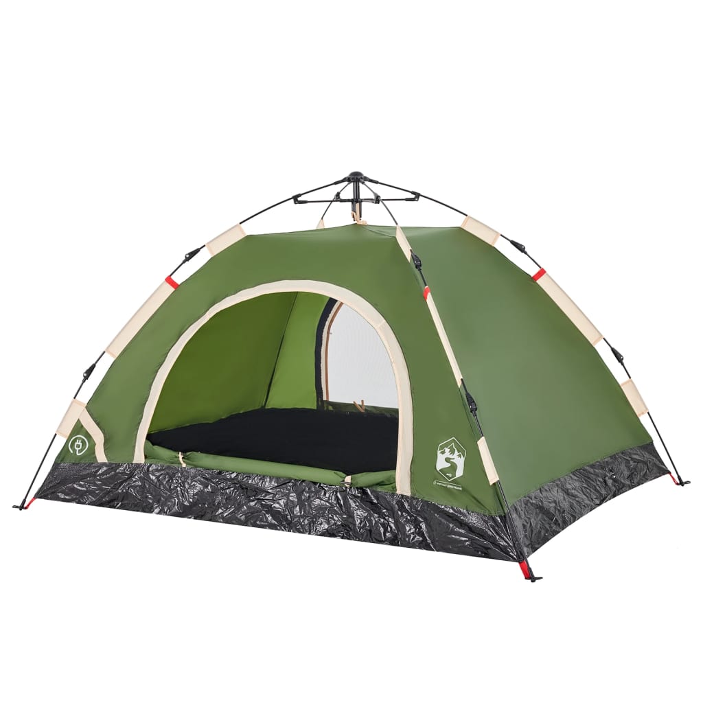 vidaXL Cort de camping pentru 2 persoane, setare rapidă, verde