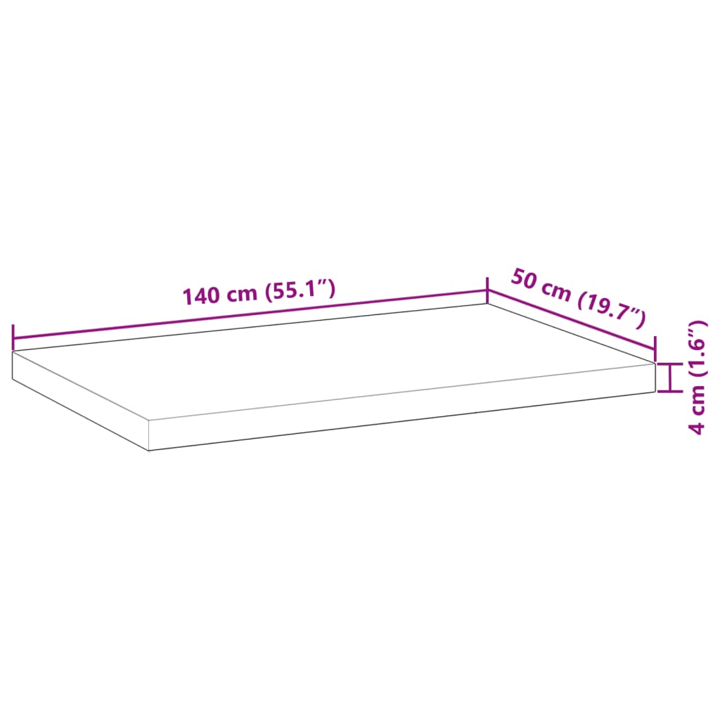 vidaXL Blat de baie netratat, 140x50x4 cm, lemn masiv de acacia