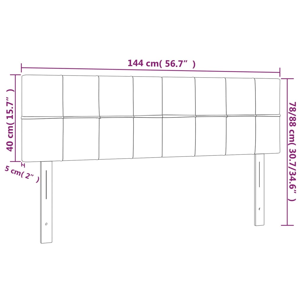 vidaXL Tăblii de pat, 2 buc., maro închis, 72x5x78/88 cm, textil