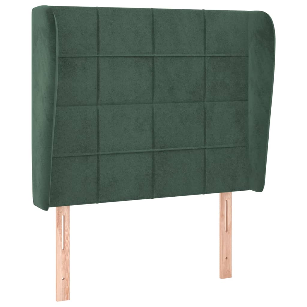 vidaXL Tăblie pat cu aripioare verde închis 103x23x118/128 cm catifea