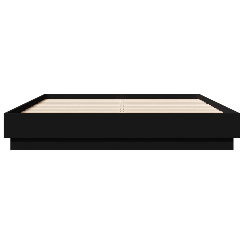 vidaXL Cadru de pat, negru, 150x200 cm, lemn prelucrat