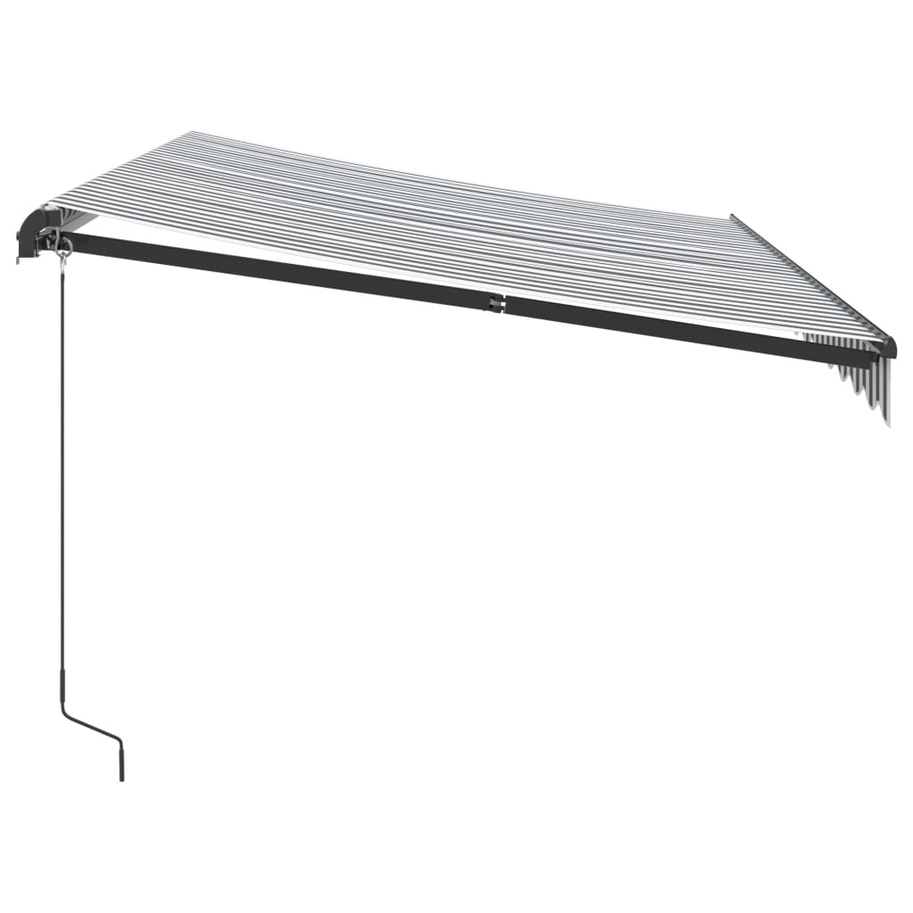 vidaXL Copertină retractabilă manual, antracit/alb, 350x250 cm