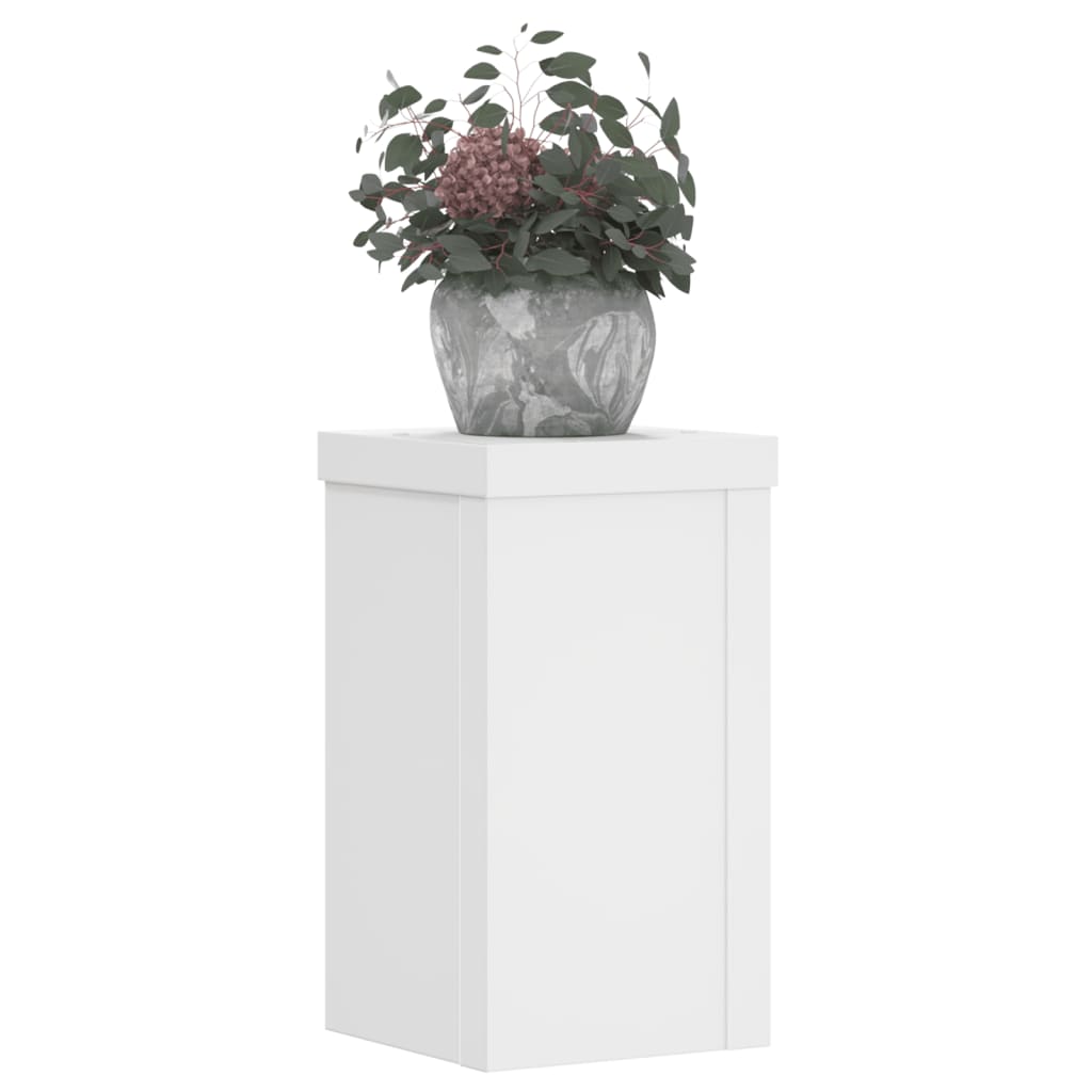 vidaXL Suporturi de plante, 2 buc., alb, 10x10x18 cm, lemn prelucrat