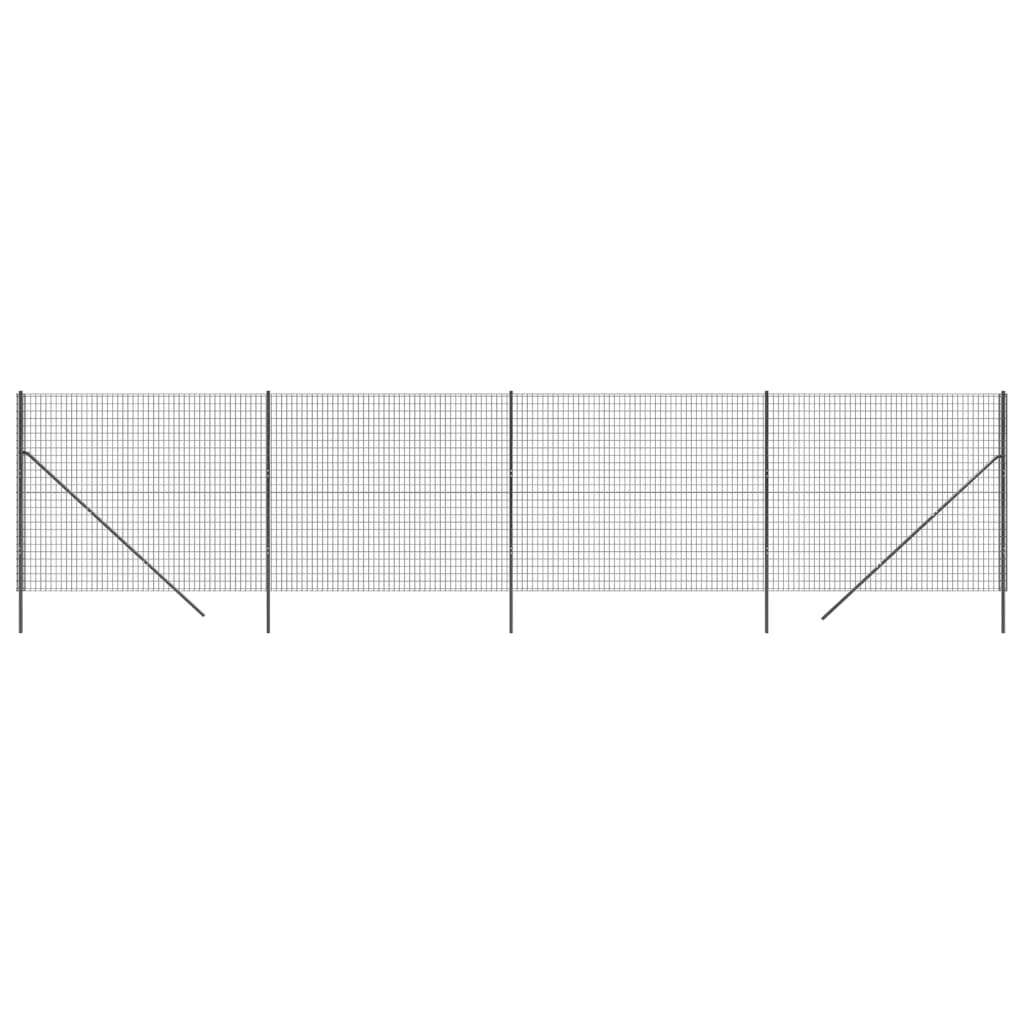 vidaXL Gard plasă de sârmă, antracit, 1,6x10 m, oțel galvanizat