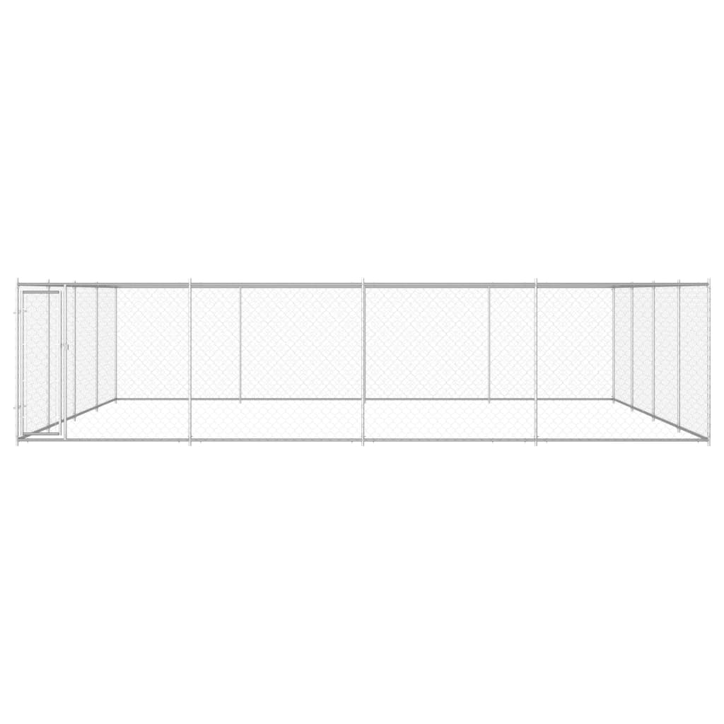 vidaXL Padoc pentru câini de exterior, 760x760x185 cm, oțel galvanizat