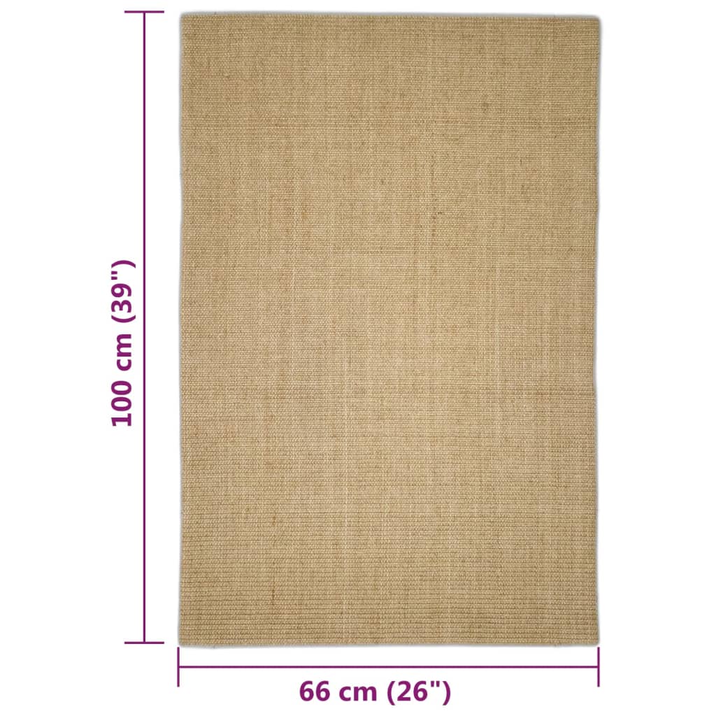 vidaXL Covor din sisal pentru stâlp de zgâriat, 66x100 cm