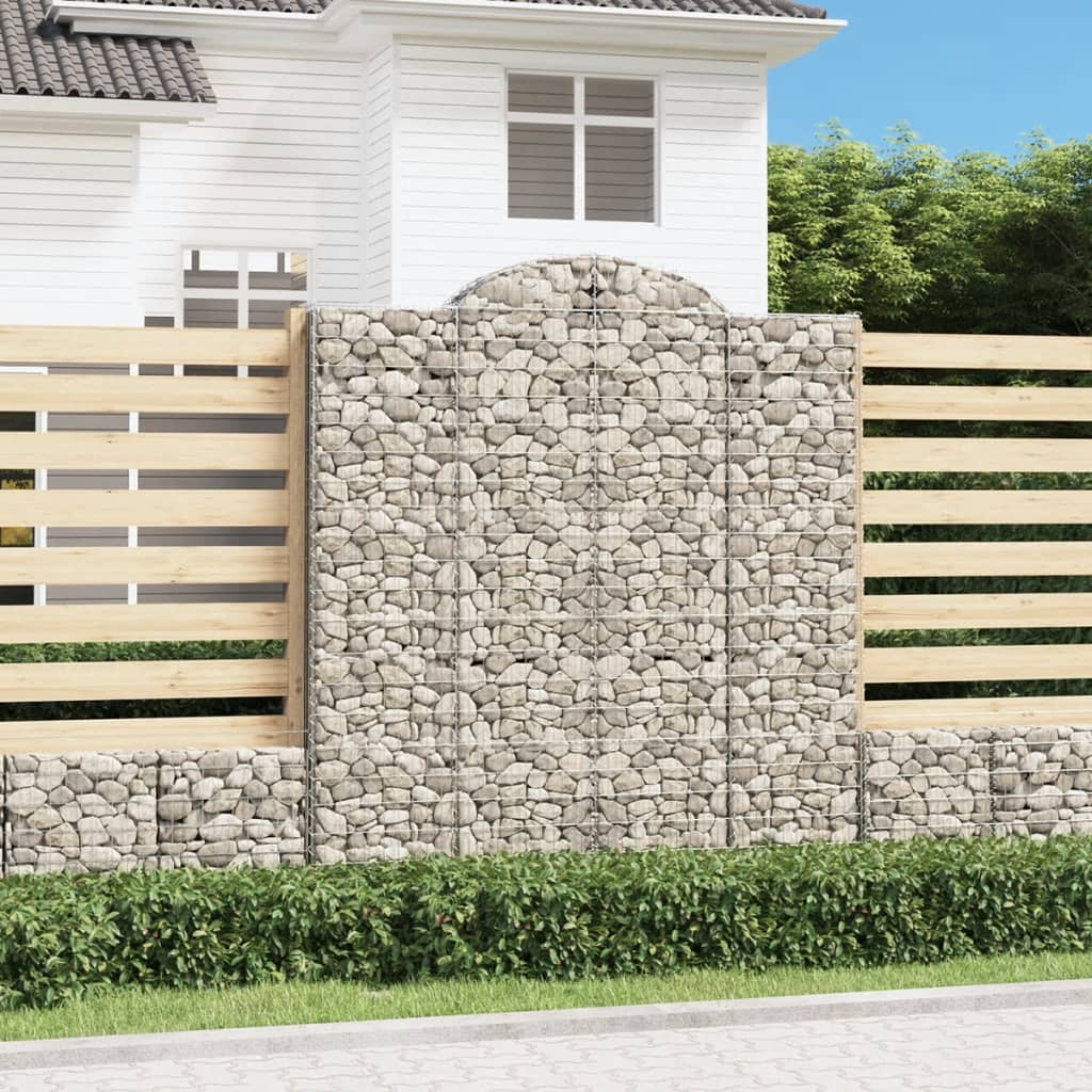 vidaXL Coșuri gabion arcuite, 3 buc, 200x50x220/240cm, fier galvanizat