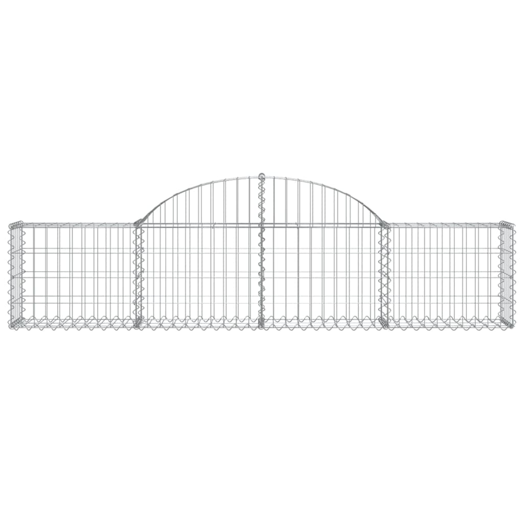 vidaXL Coșuri gabion arcuite 7 buc, 200x30x40/60 cm, fier galvanizat