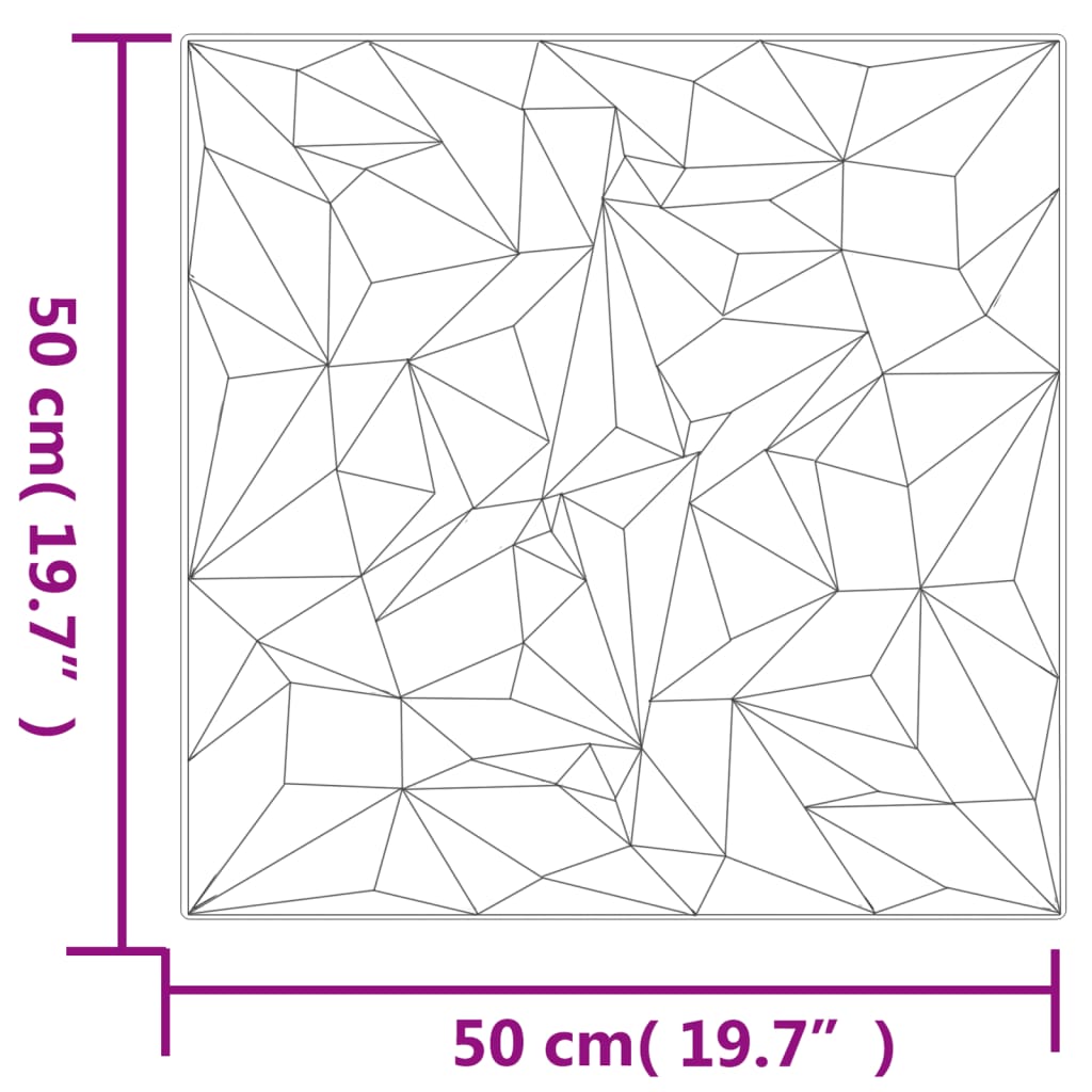 vidaXL Panouri de perete 24 buc. negru 50x50 cm XPS 6 m² ametist