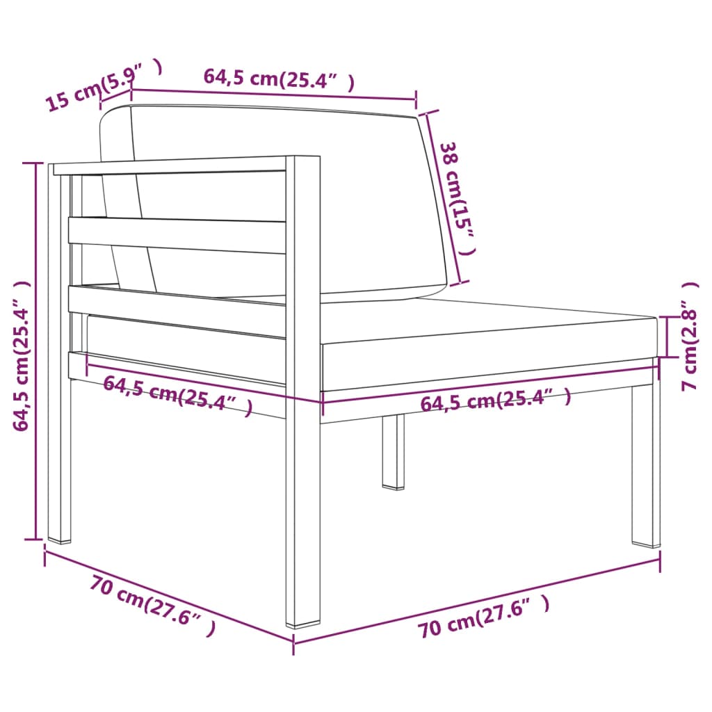 vidaXL Set mobilier de grădină cu perne, 9 piese, antracit, aluminiu