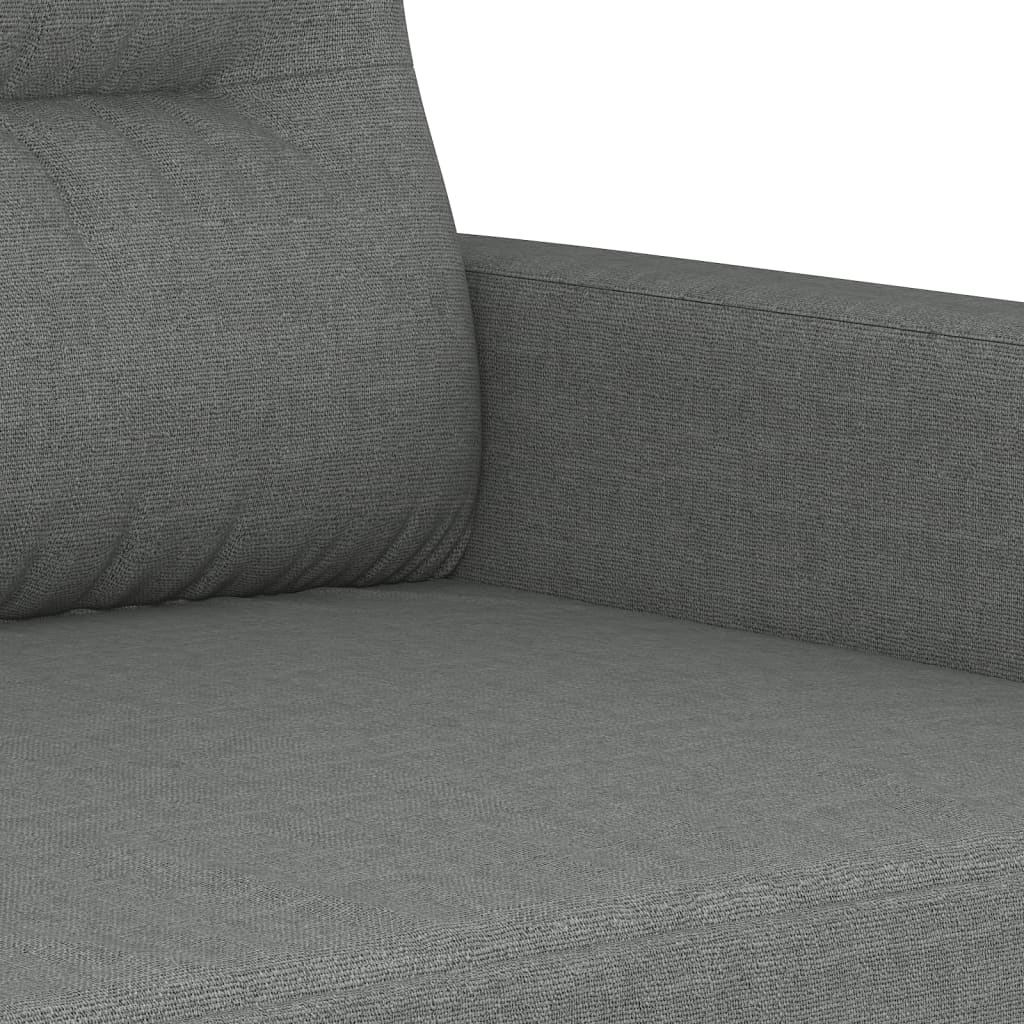 vidaXL Canapea cu 2 locuri, gri închis, 140 cm, material textil