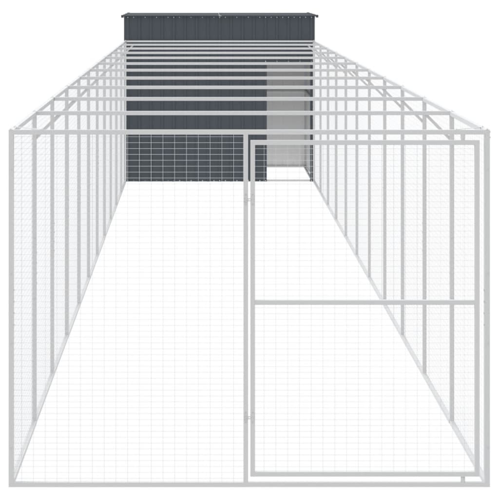 vidaXL Cușcă câine cu țarc antracit 214x1273x181 cm oțel galvanizat