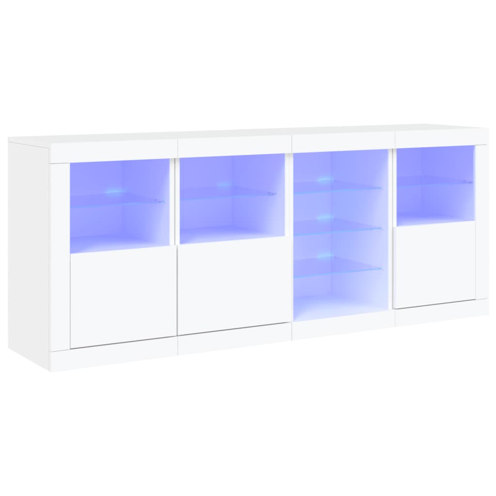 vidaXL Servantă cu lumini LED, alb, 164x37x67 cm