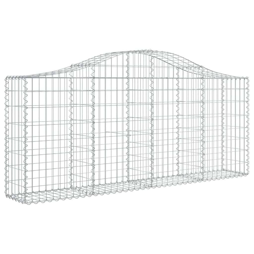 vidaXL Coș gabion arcuit 200x30x80/100 cm fier galvanizat