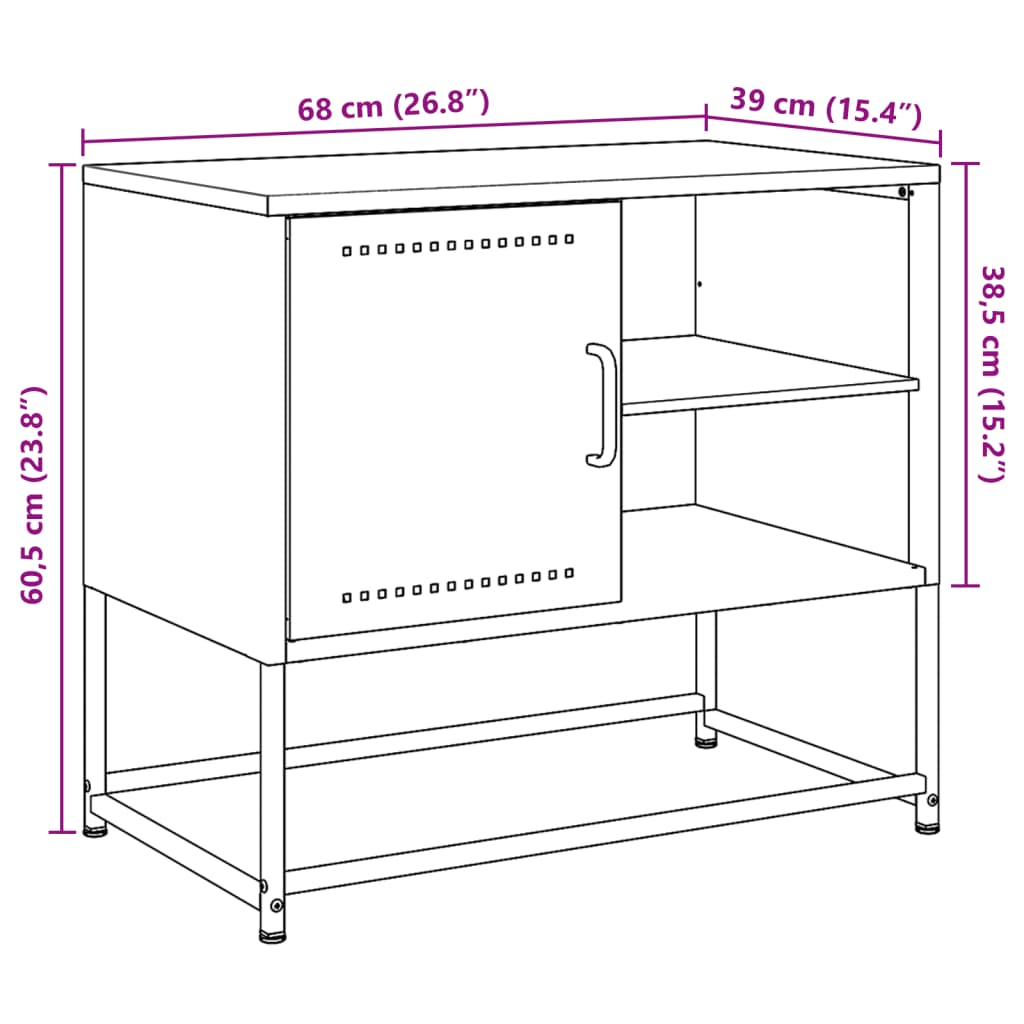 vidaXL Dulap TV, antracit, 100,5x39x60,5 cm, oțel