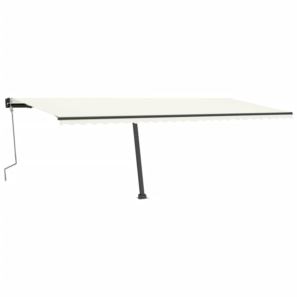 vidaXL Copertină retractabilă manual cu LED, crem, 600x350 cm