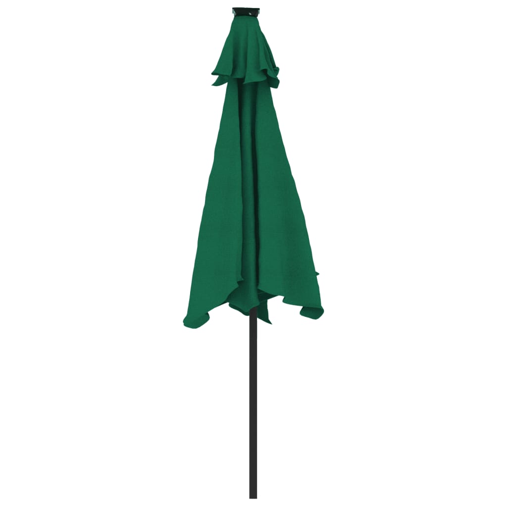 vidaXL Umbrelă soare de grădină stâlp din lemn verde 225x225x212 cm