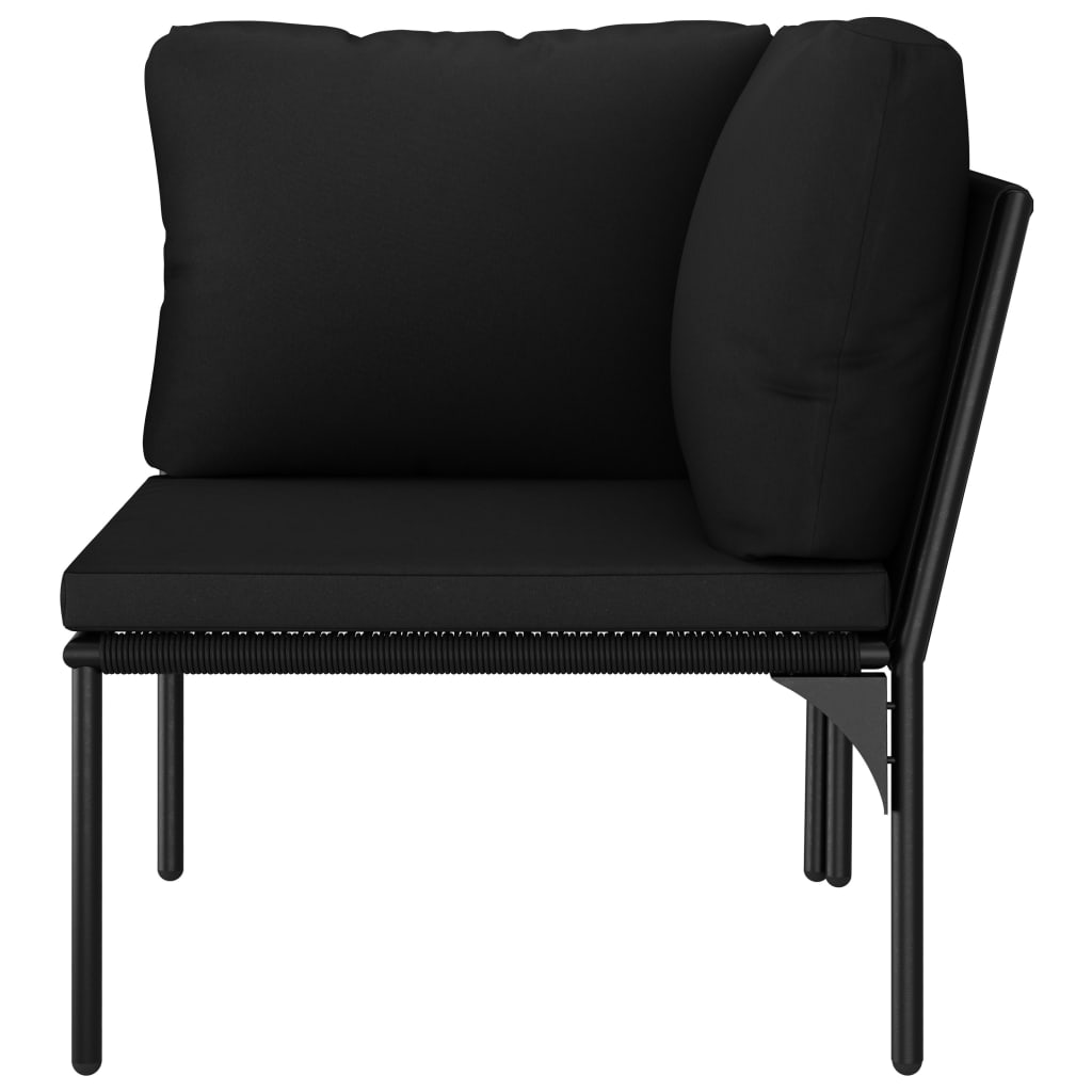 vidaXL Set mobilier de grădină cu perne, 8 piese, negru, PVC