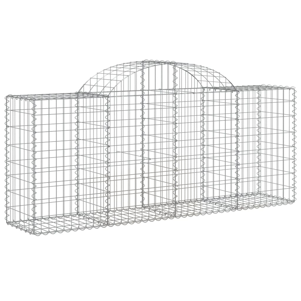 vidaXL Coșuri gabion arcuite 11 buc, 200x50x80/100 cm, fier galvanizat