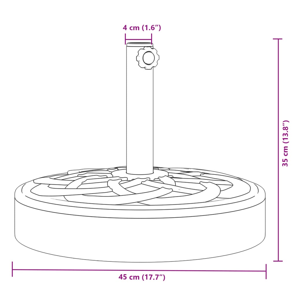 vidaXL Suport umbrelă pentru stâlpi Ø38 / 48 mm, 25 kg, rotund