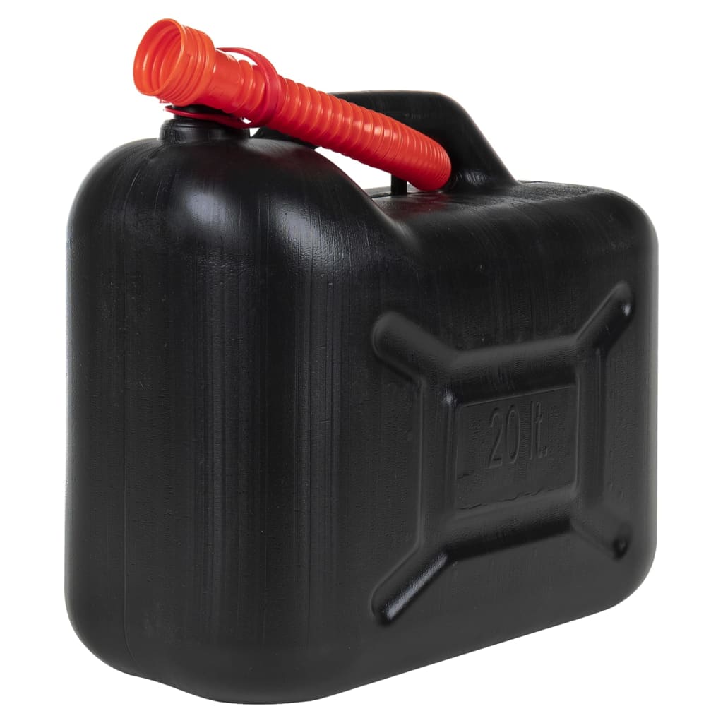 vidaXL Bidon de combustibil, pipă flexibilă, 3 buc. negru 20 L plastic