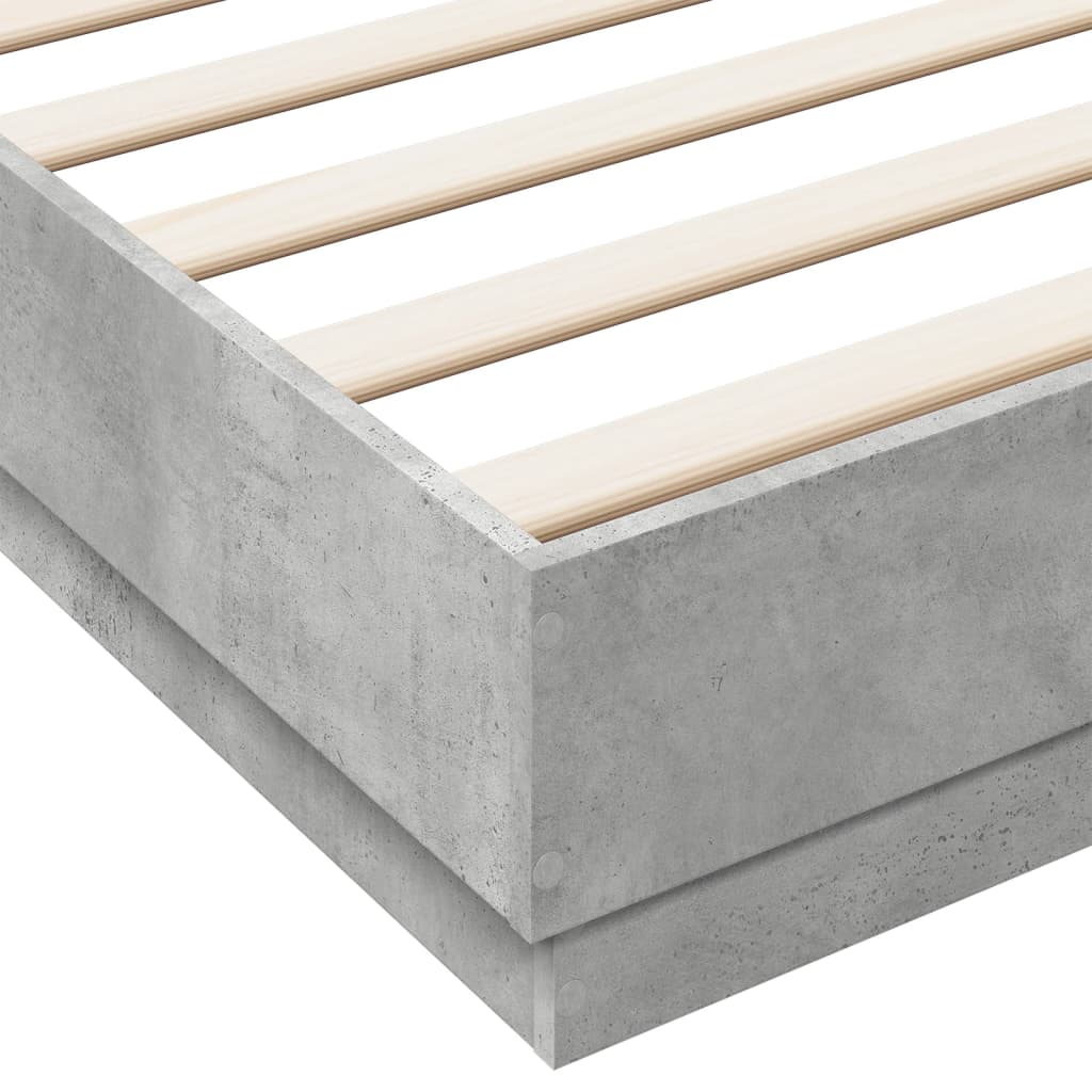 vidaXL Cadru de pat, gri beton, 180x200 cm, lemn prelucrat