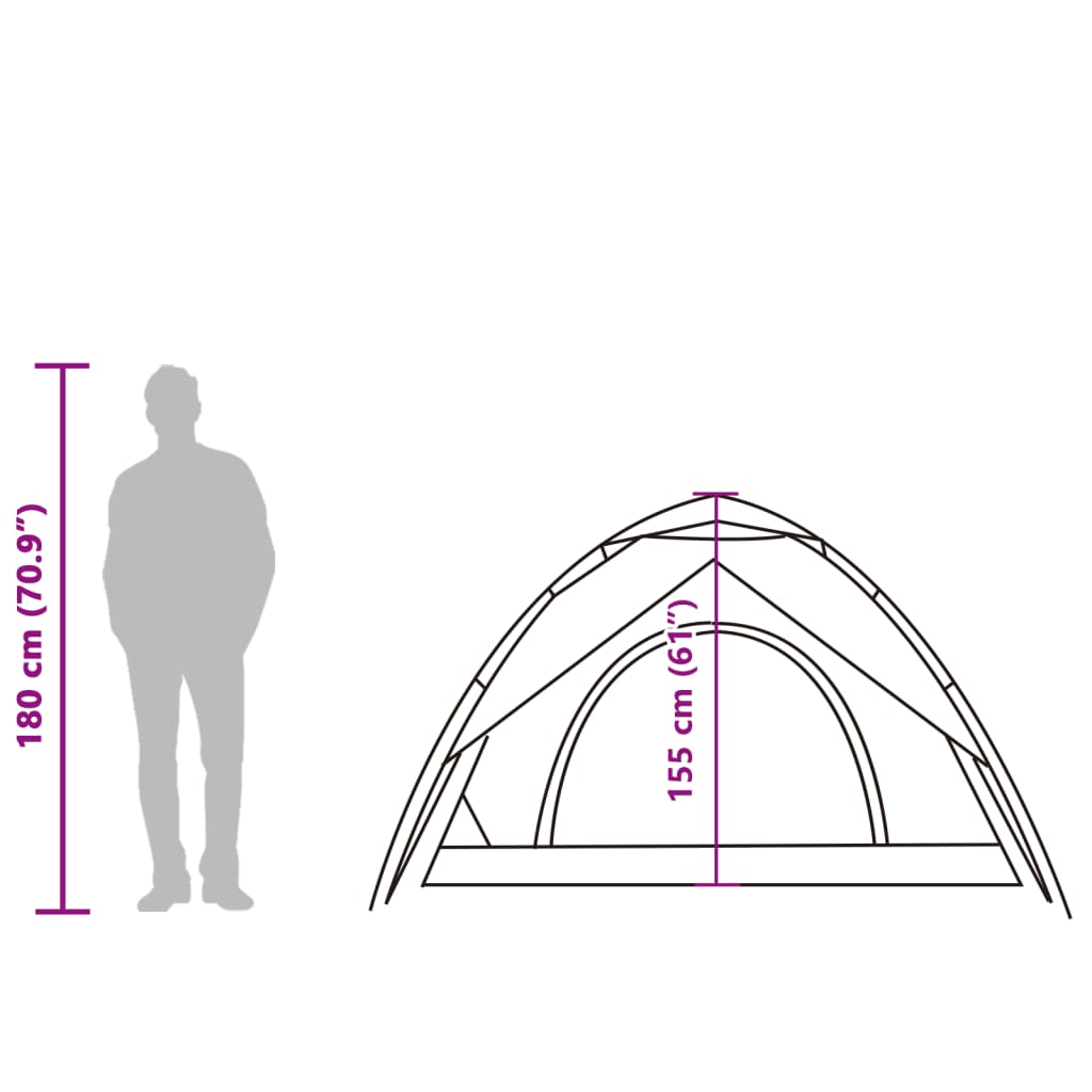 vidaXL Cort de camping cupolă 5 persoane, setare rapidă, albastru