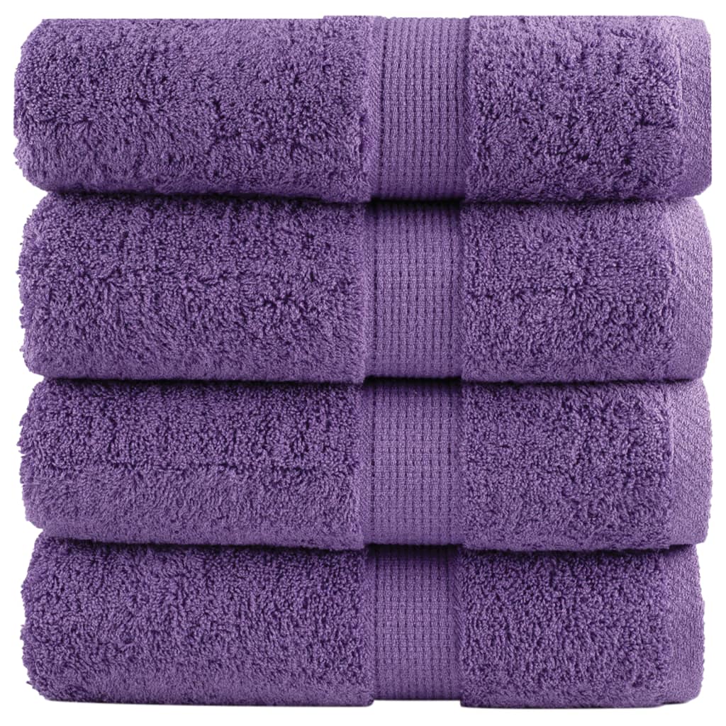 vidaXL Prosoape oaspeți premium SOLUND 4 buc violet 30x50 cm 600 gsm