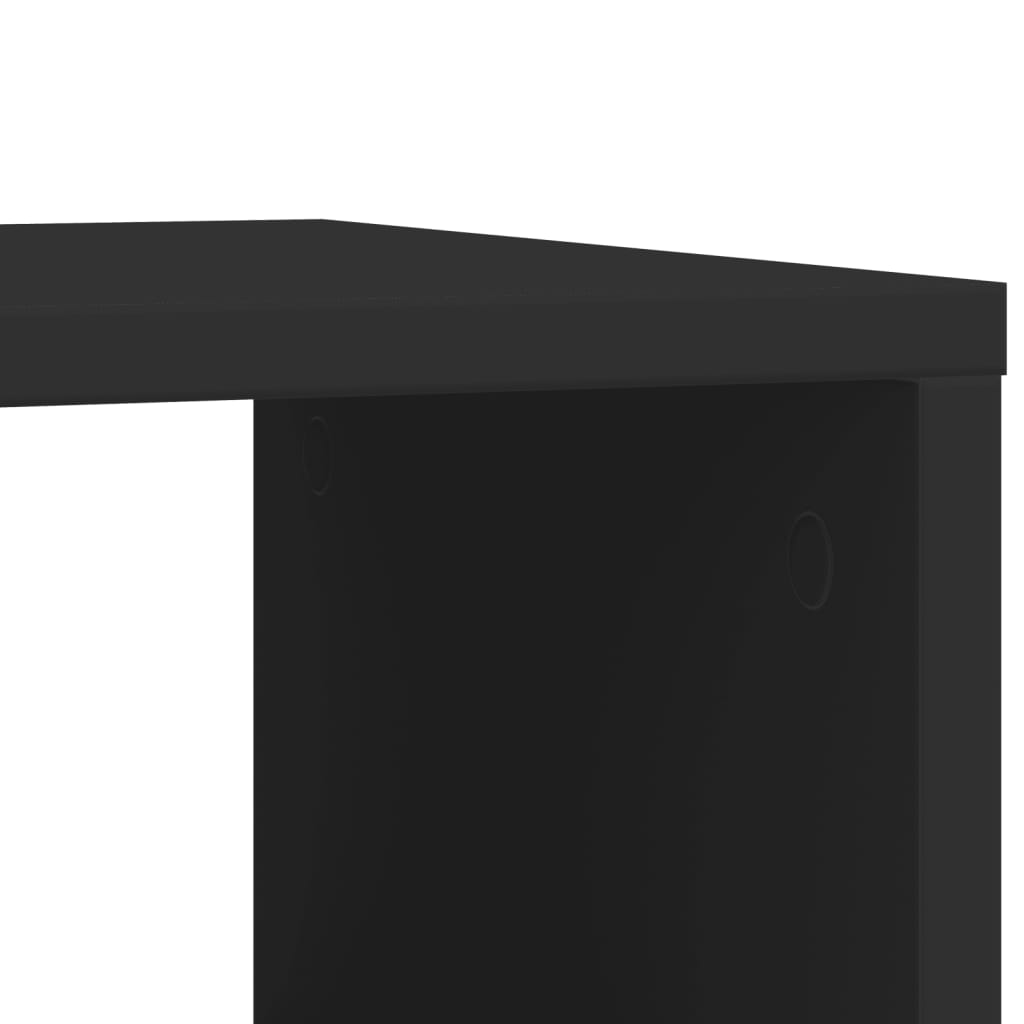 vidaXL Masă laterală cu roți, negru, 50x30x55 cm, lemn prelucrat