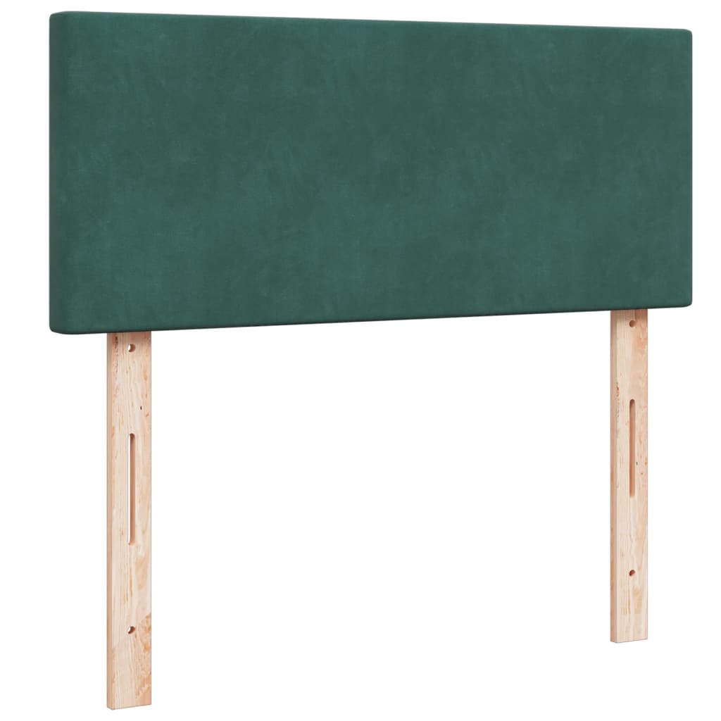 vidaXL Pat box spring cu saltea, verde închis, 120x200 cm, catifea