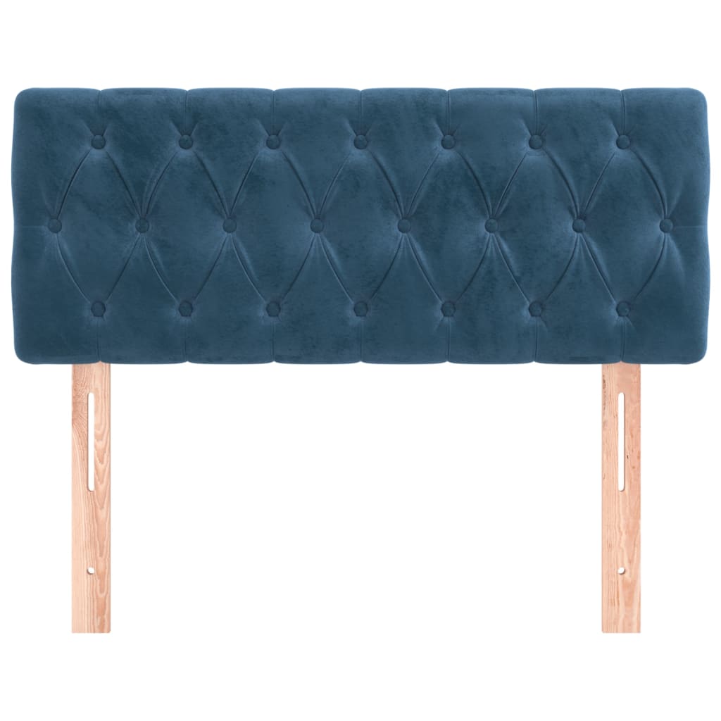 vidaXL Tăblie de pat, albastru închis, 100x7x78/88 cm, catifea