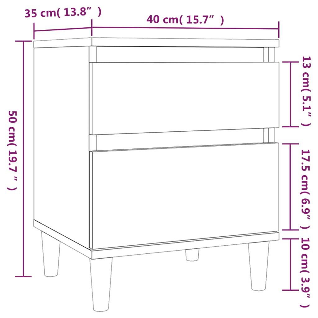 vidaXL Noptiere, gri beton, 40x35x50 cm