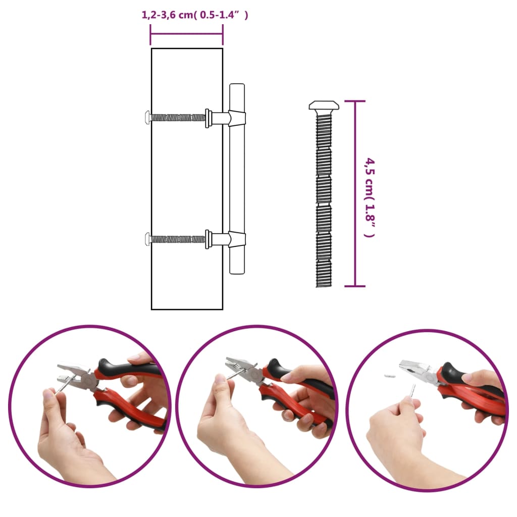 vidaXL Mânere de dulap, 20 buc., negru, 96 mm, oțel inoxidabil