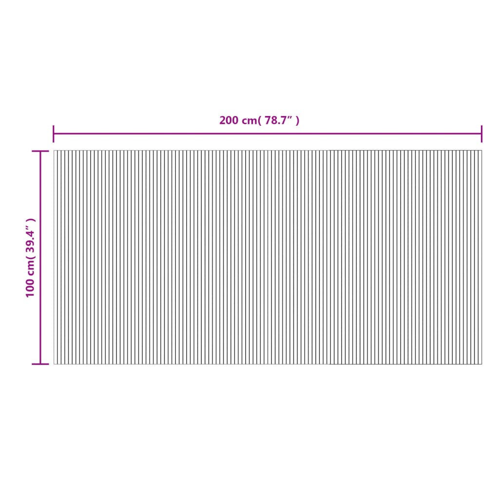 vidaXL Covor dreptunghiular, maro, 100x200 cm, bambus