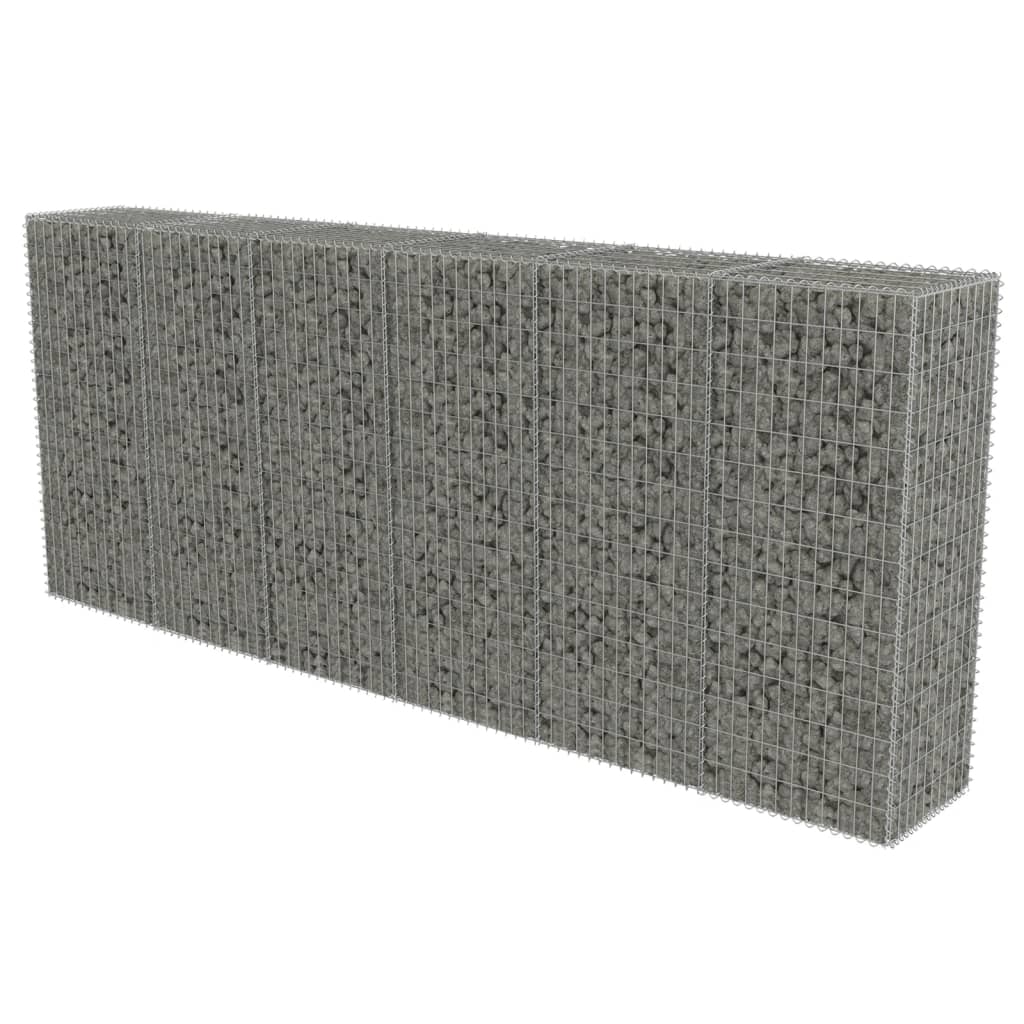 vidaXL Perete gabion cu capace, 300 x 50 x 150 cm, oțel galvanizat