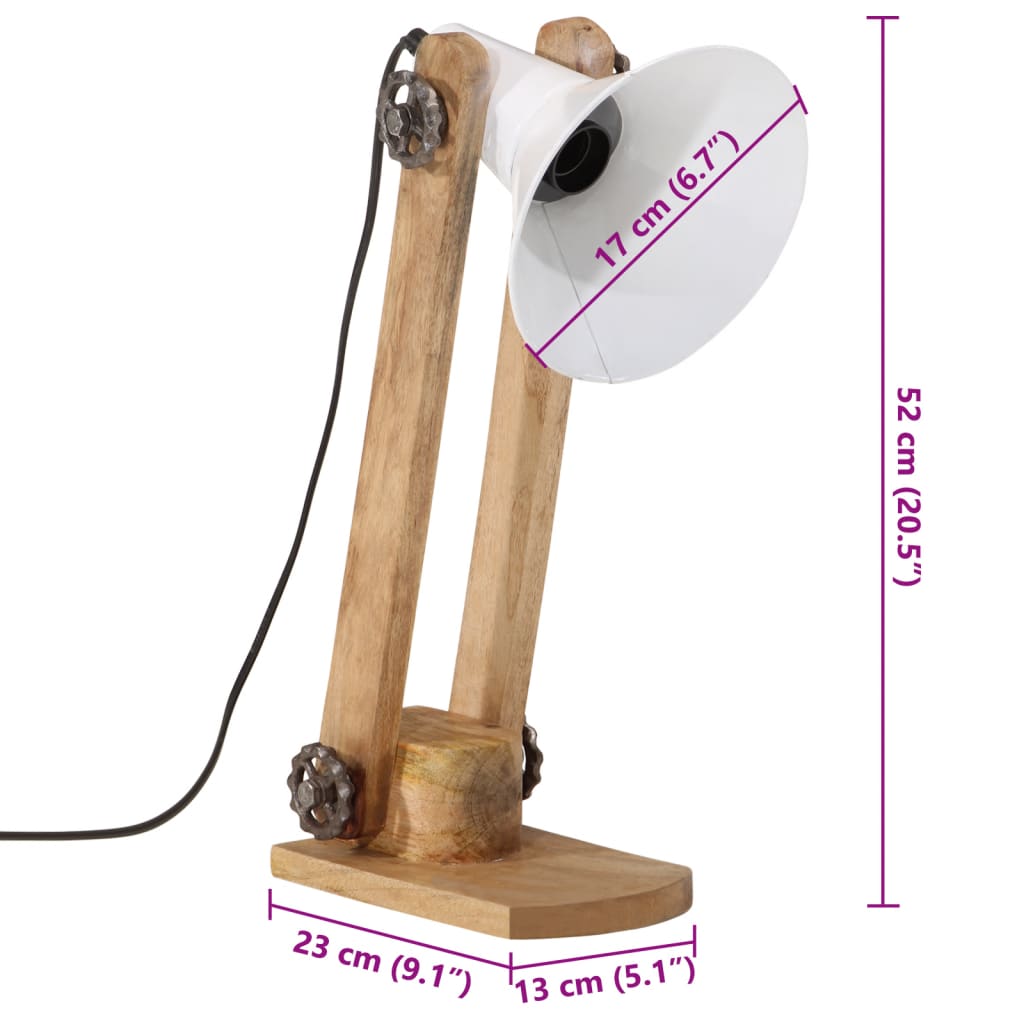 vidaXL Lampă de birou, alb, 23x13x52 cm, 25 W, E27