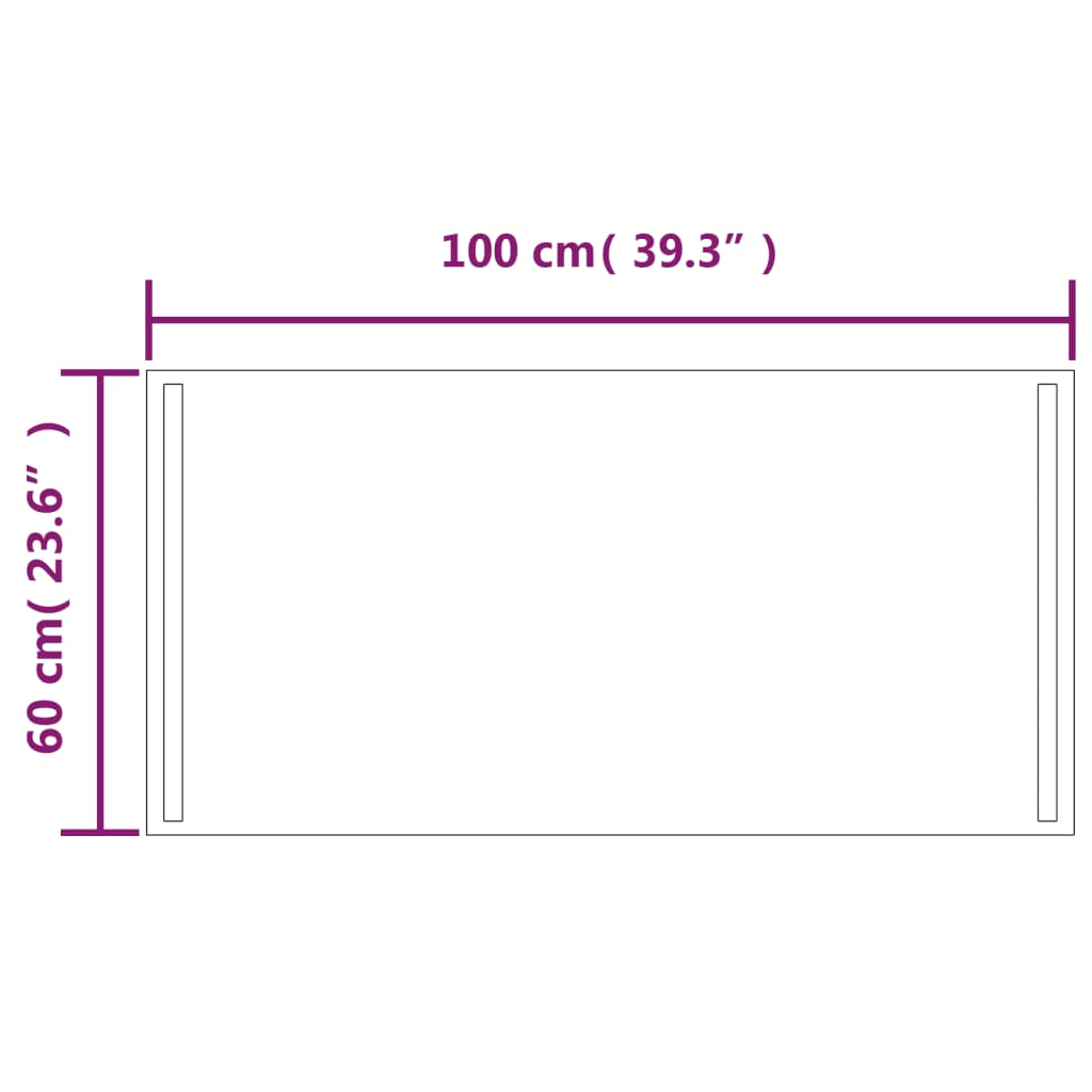 vidaXL Oglindă de baie cu LED, 100x60 cm