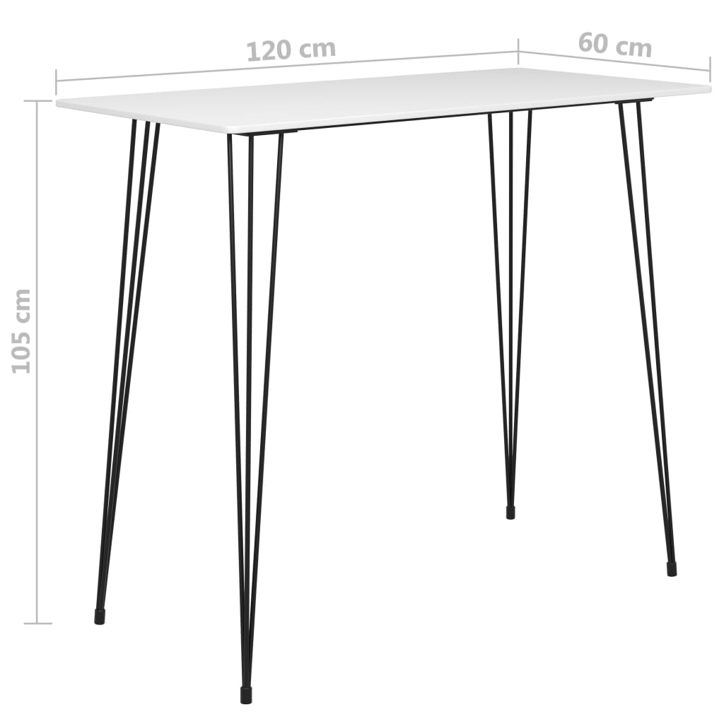 vidaXL Set mobilier de bar, 5 piese, alb