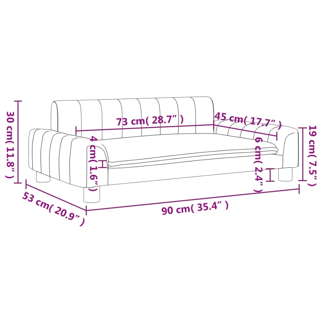 vidaXL Canapea pentru copii, maro, 90x53x30 cm, piele ecologică