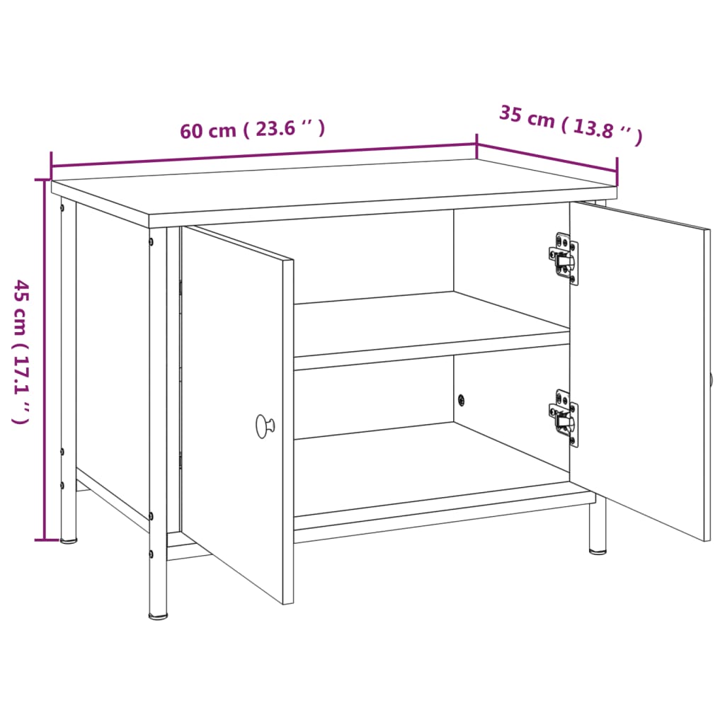 vidaXL Comodă TV cu uși, stejar sonoma, 60x35x45 cm, lemn prelucrat