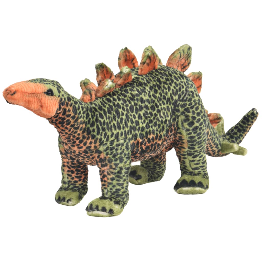 vidaXL Jucărie de pluș dinozaur Stegosaurus, verde și portocaliu XXL