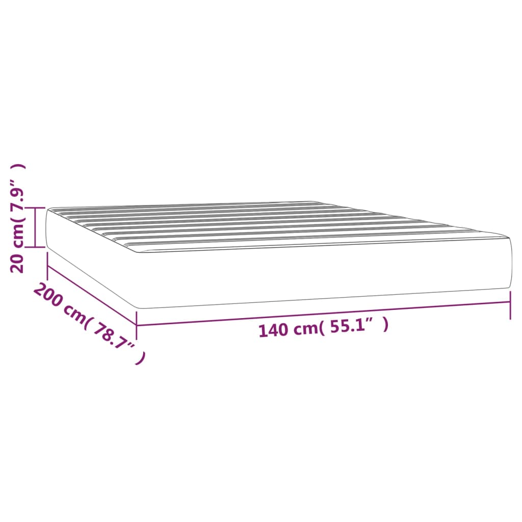 vidaXL Saltea de pat cu arcuri, negru, 140x200x20 cm, piele ecologică