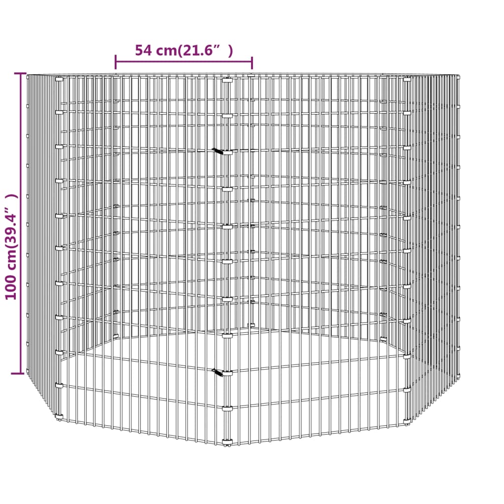 vidaXL Adăpost pentru animale cu 8 panouri, 54x100 cm, fier galvanizat