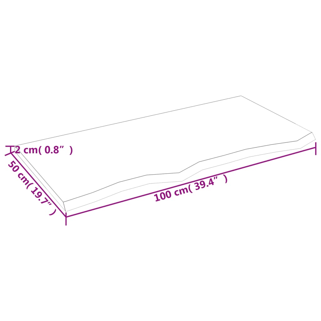 vidaXL Raft de perete maro închis 100x50x2 cm lemn masiv stejar tratat