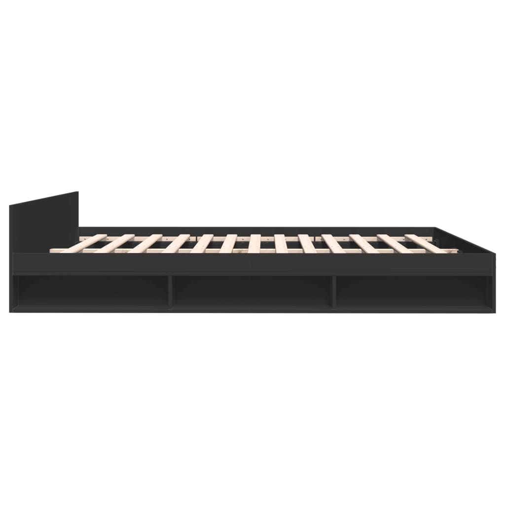 vidaXL Cadru de pat cu sertare, negru, 180x200 cm, lemn prelucrat