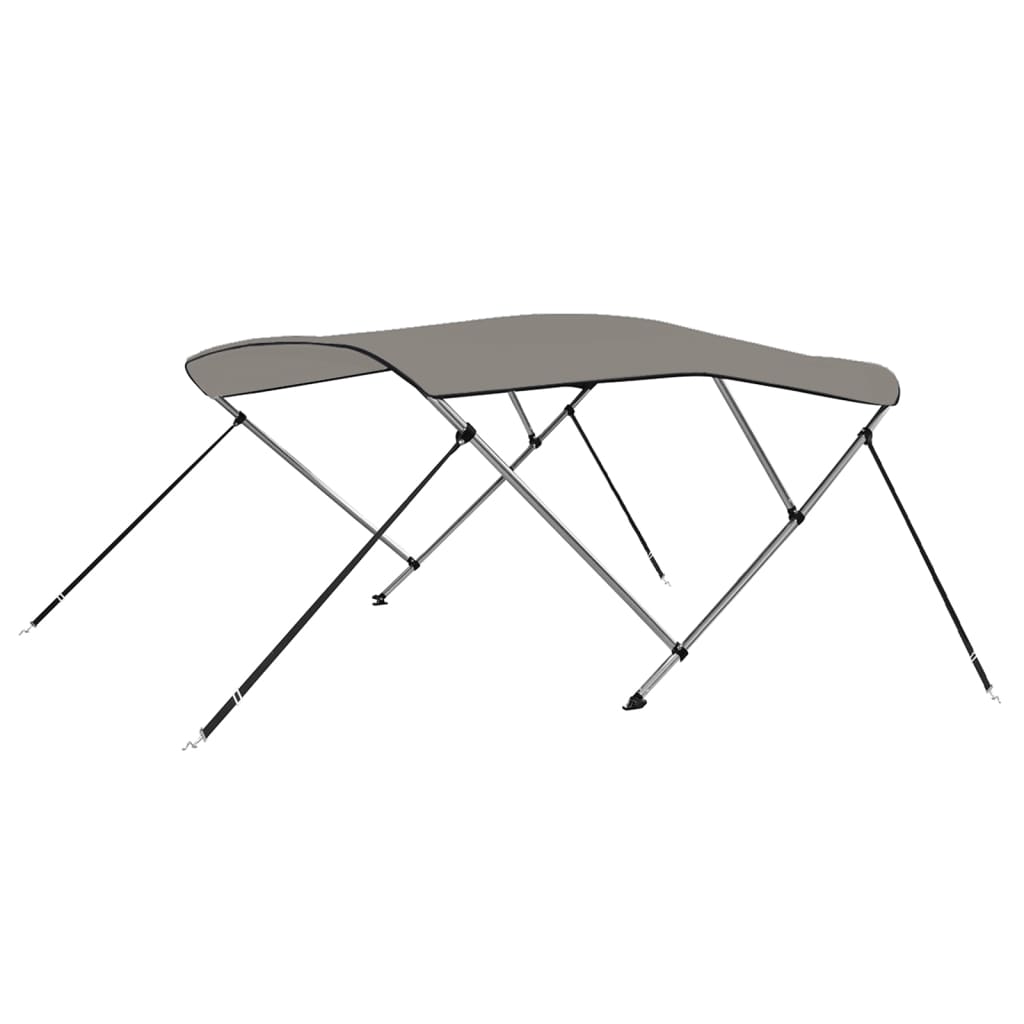 vidaXL Parasolar barcă Bimini cu 3 arcuri, gri, 183x180x137 cm