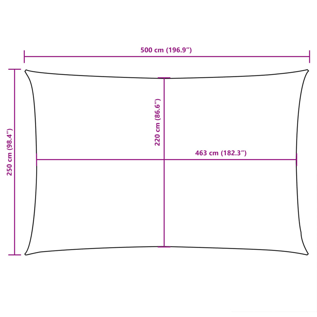 vidaXL Parasolar, antracit, 2,5x5 m, țesătură oxford, dreptunghiular